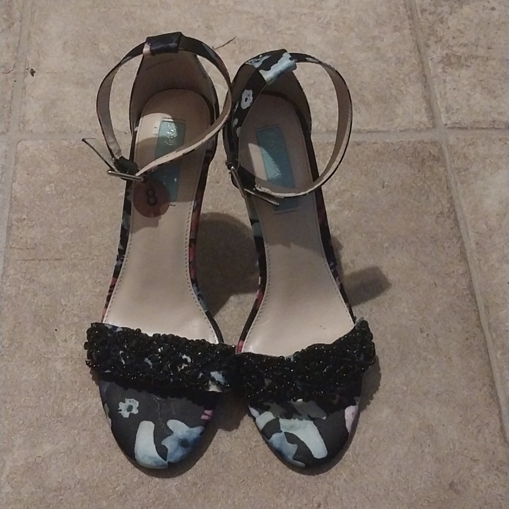 Blue by Betsy Johnson, Gina Embellished Evening Sandals Size 8